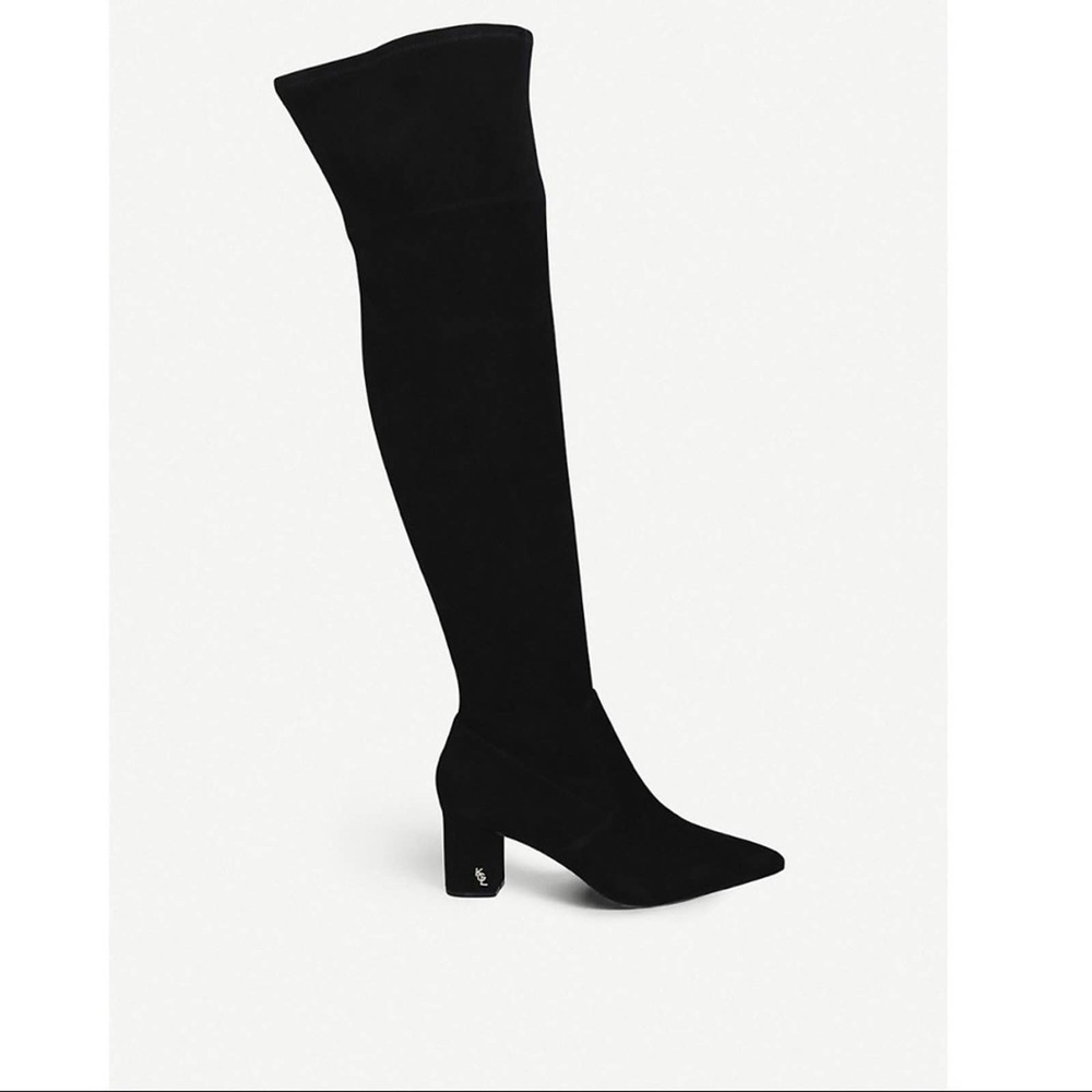 Kurt Geiger Burlington Tall Over The Knee Boots Black Suede 9.5/10